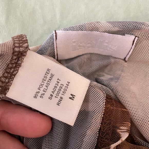 isalis Long Sleeve Mesh Crop Top with string wrap detail Size Medium - Picture 5 of 5